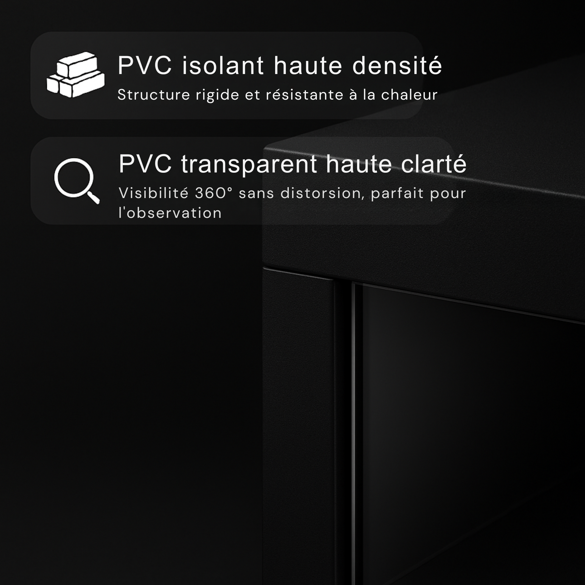 Terrarium en PVC noir 