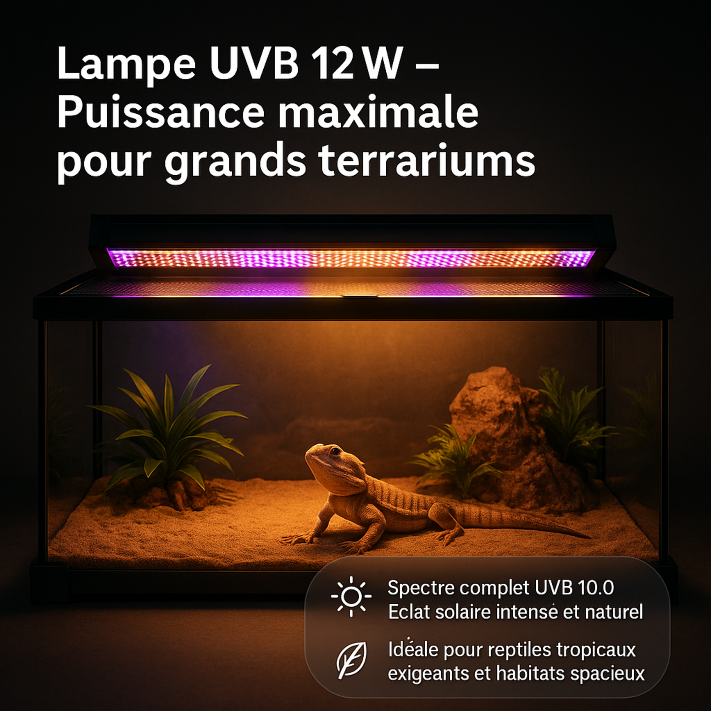 Lampe UVB 10.0 à Spectre Complet pour Terrarium 