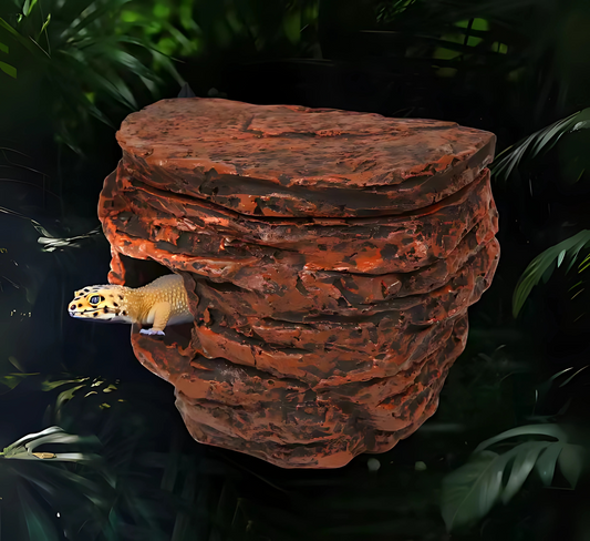 Cachette en Roche pour Terrarium – Abri Suspendu pour Réptiles 