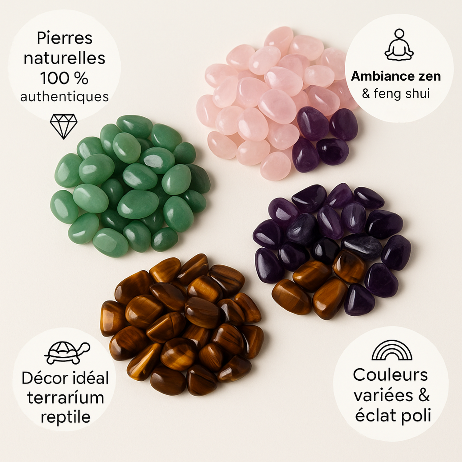 Pierres Naturelles et Cristaux pour Terrarium 