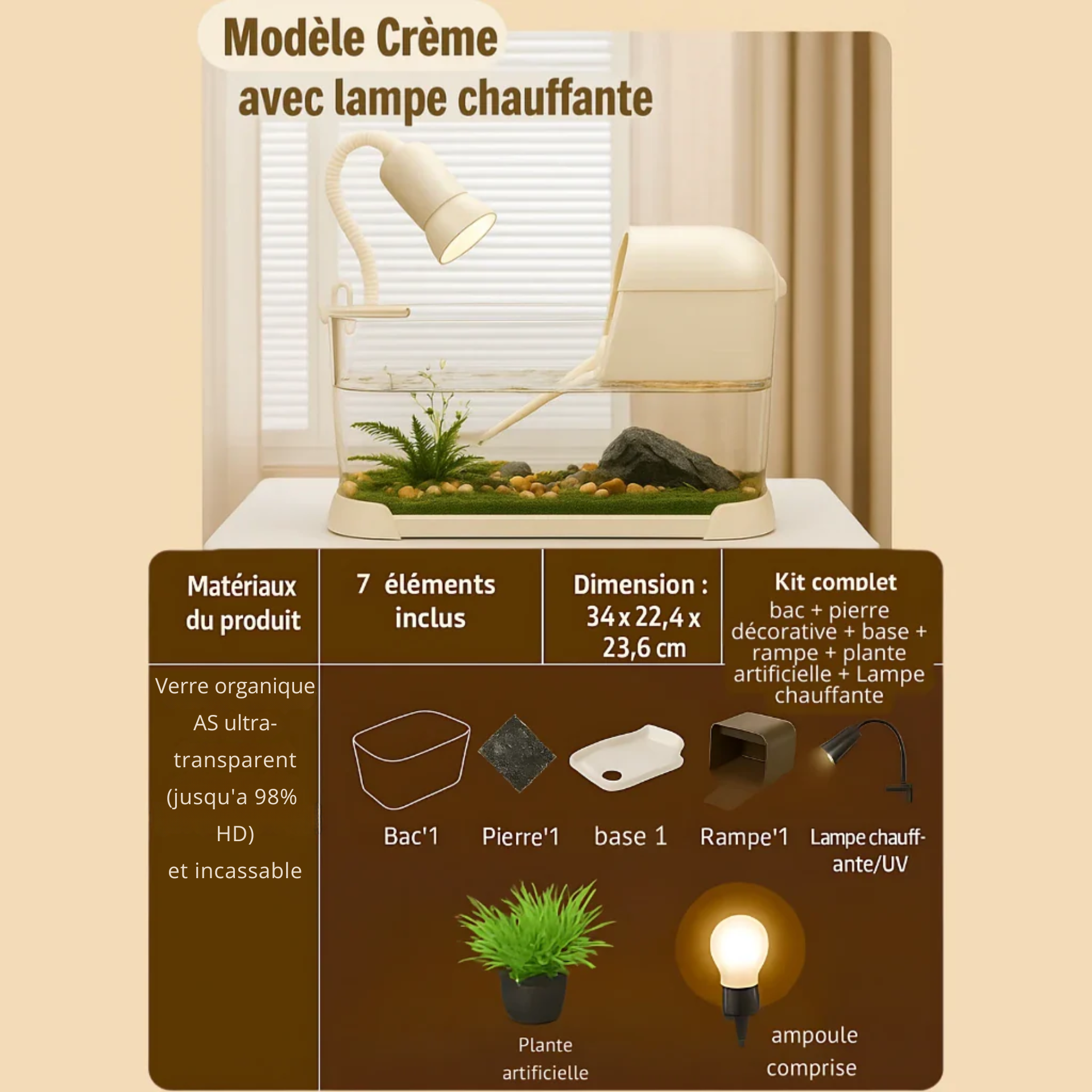 Terrarium pour Tortue – Vivarium Amphibie 