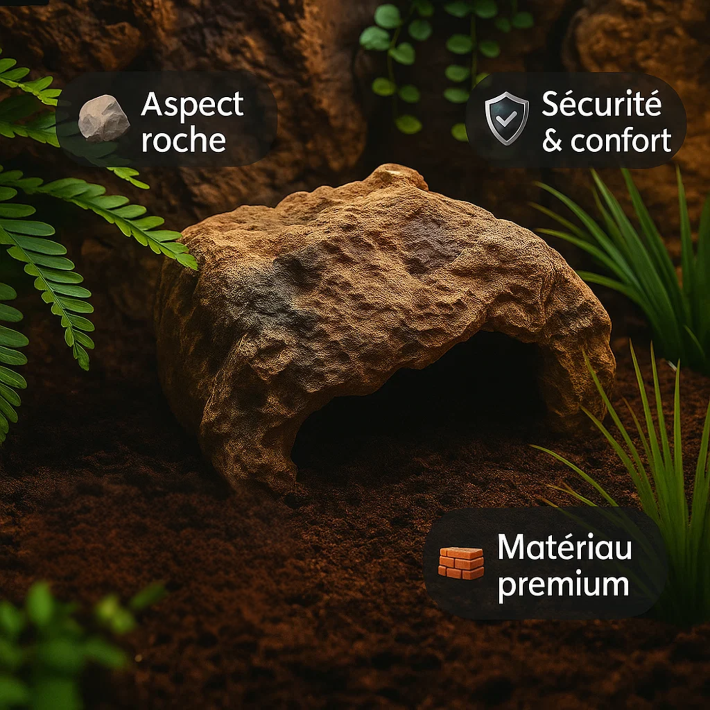 Cachette spéciale pour Terrarium – Grotte en Résine 