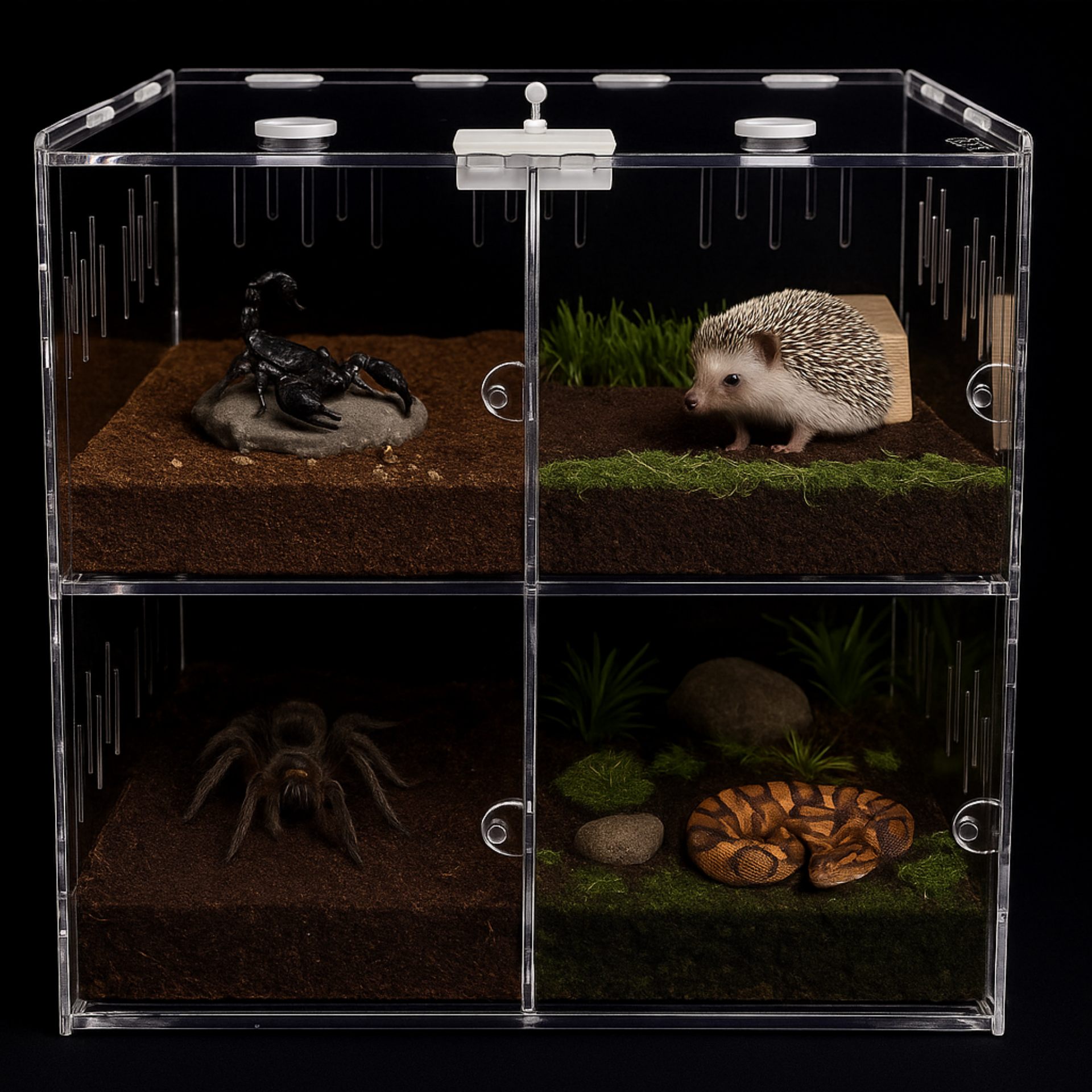 Terrarium en Acrylique à 4 Compartiments 