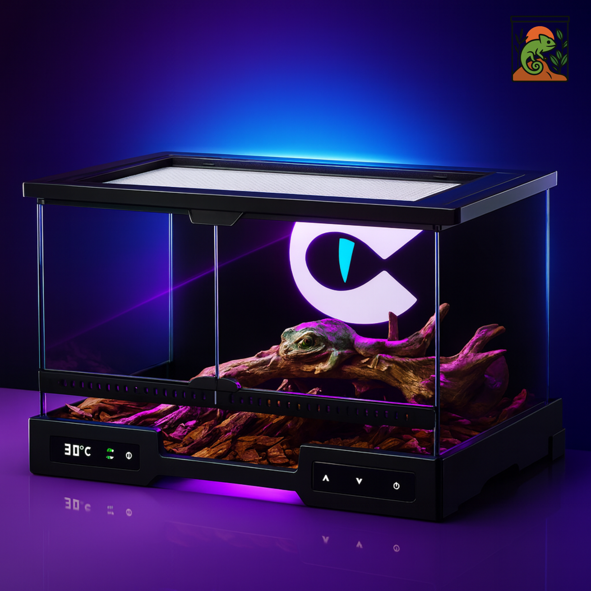 Terrarium en Verre Intelligent – Habitat Futuriste & Premium 