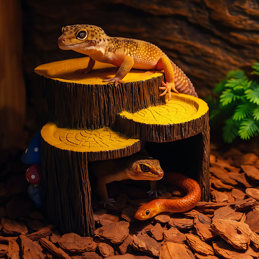 Cachette pour Terrarium  en Résine Imitation Roche  – Abri Naturel pour Reptiles et Amphibiens 