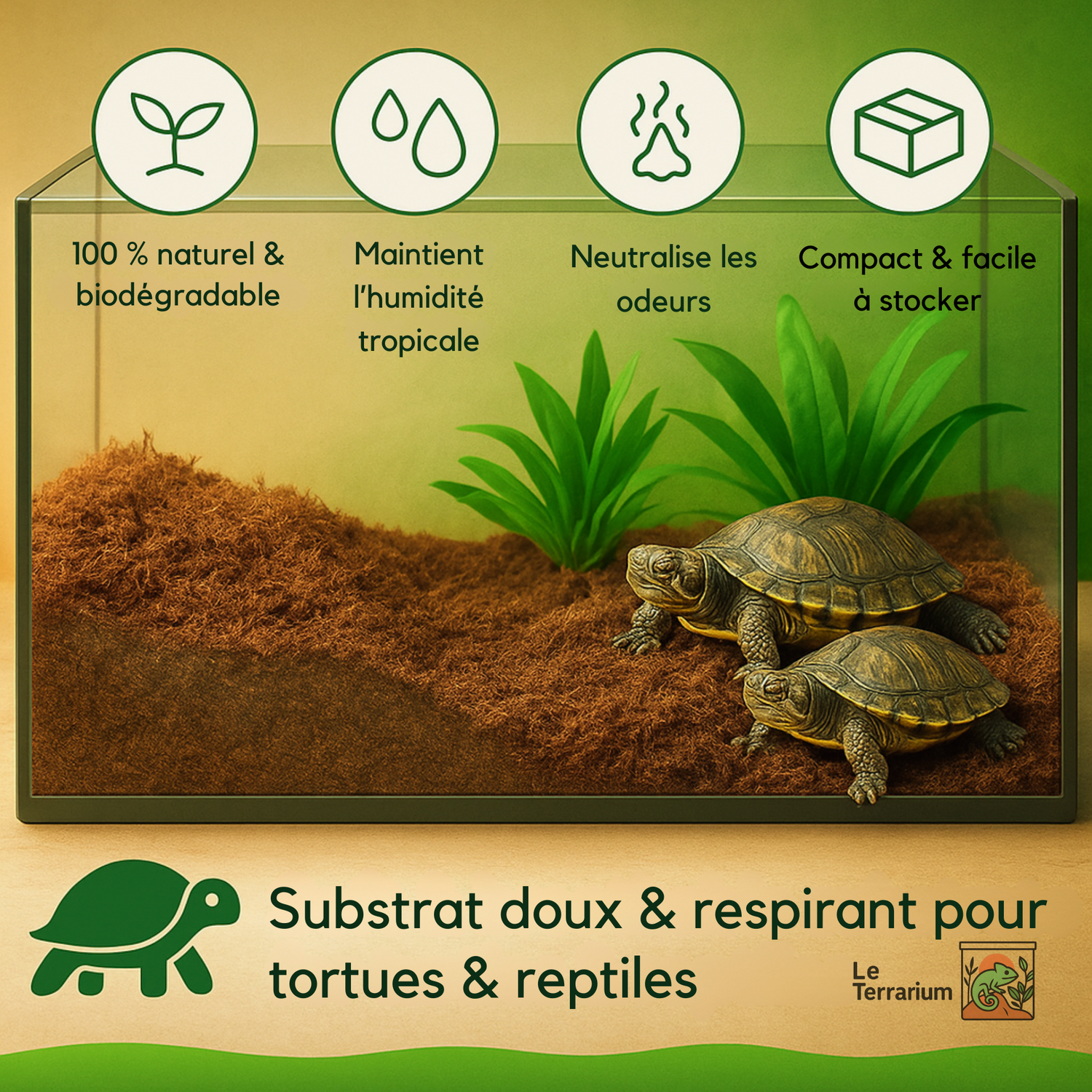 Coco Coir – Substrat en fibre naturelle de coco pour Terrarium 