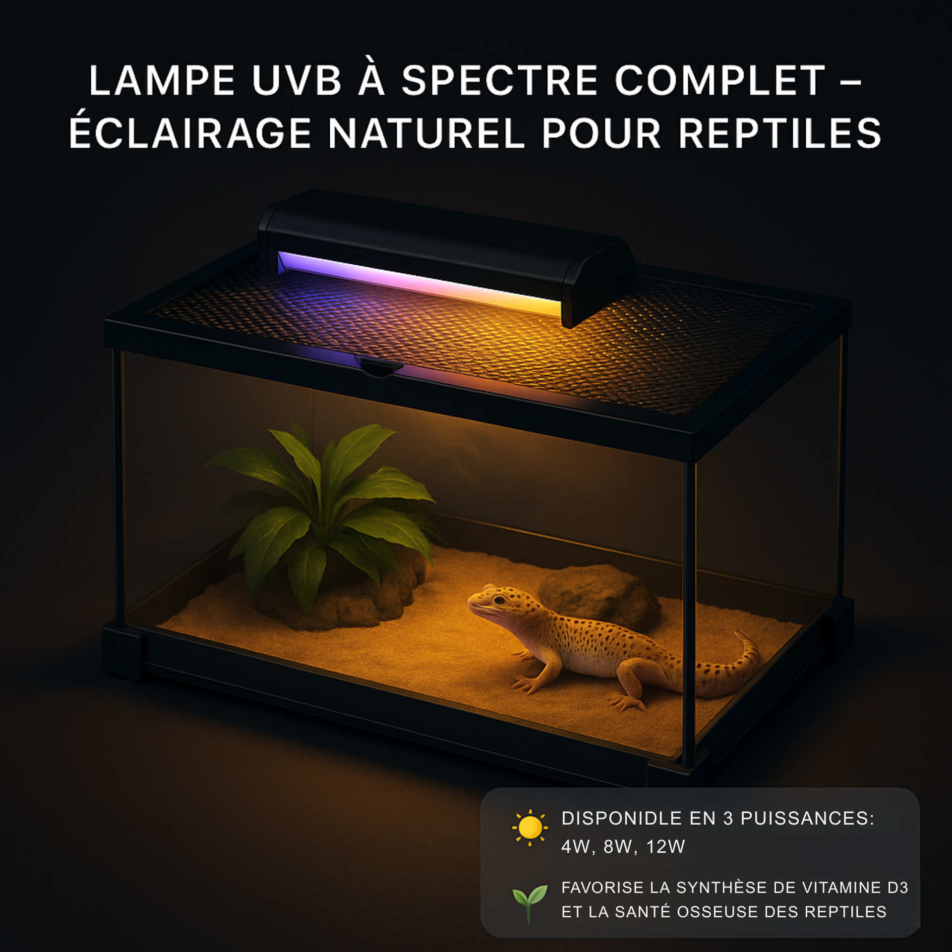 Lampe UVB 10.0 à Spectre Complet pour Terrarium 