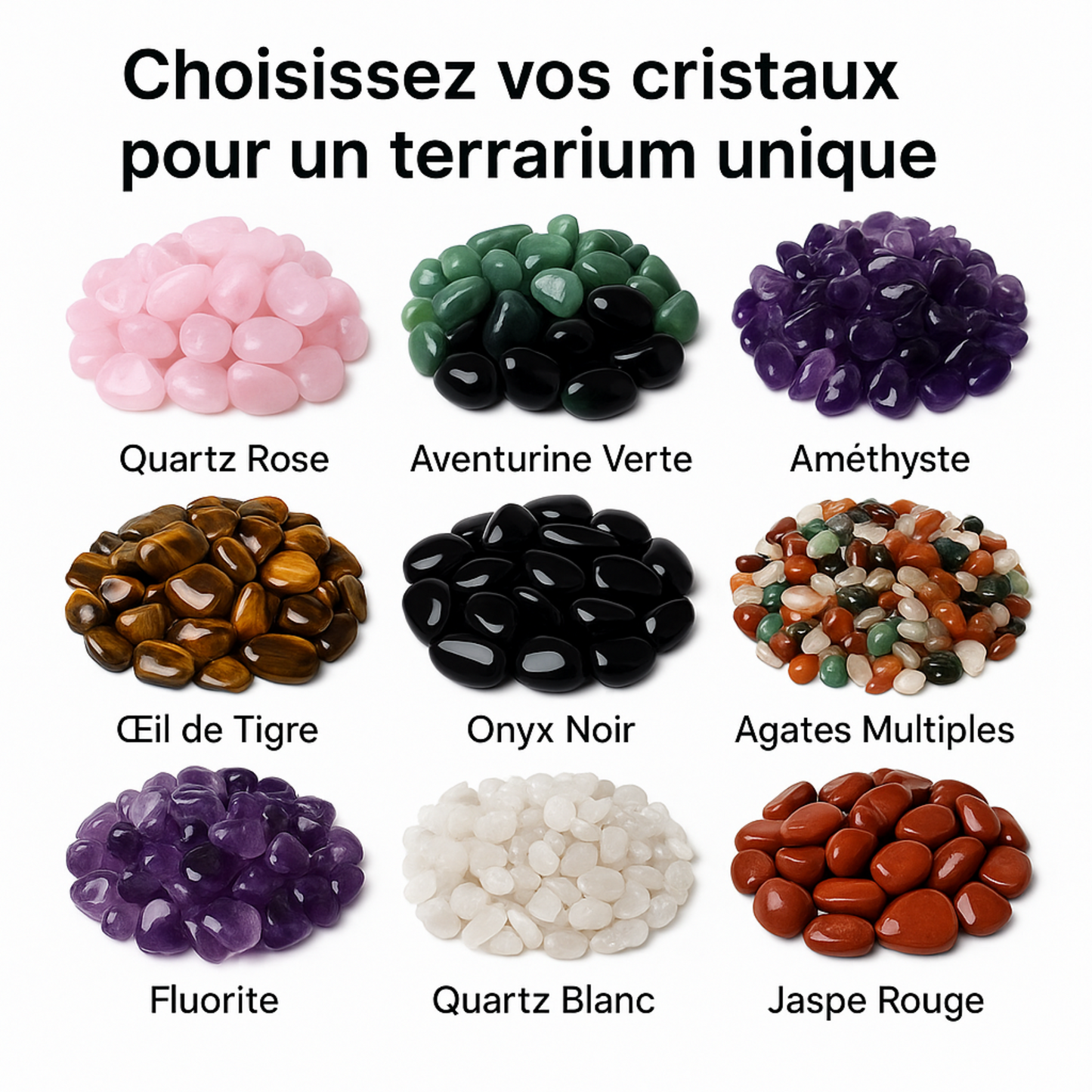 Pierres Naturelles et Cristaux pour Terrarium 