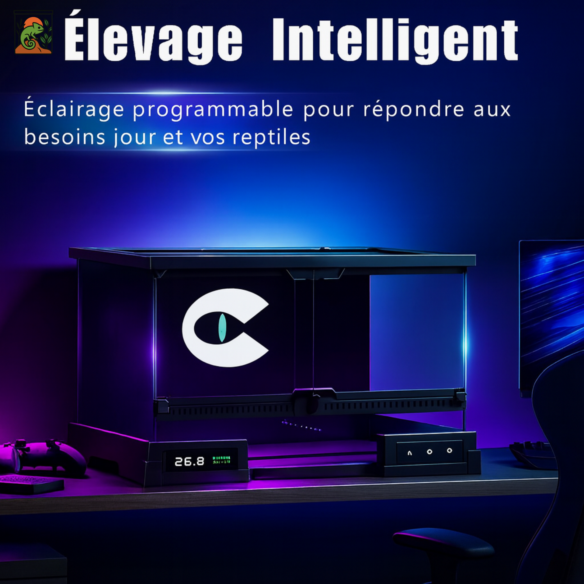 Terrarium en Verre Intelligent – Habitat Futuriste & Premium 