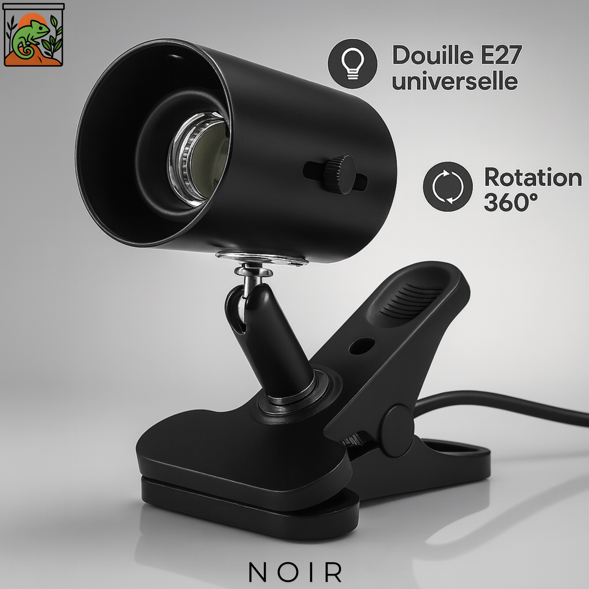 Lampe Chauffante 360° pour Terrarium – Avec Support 