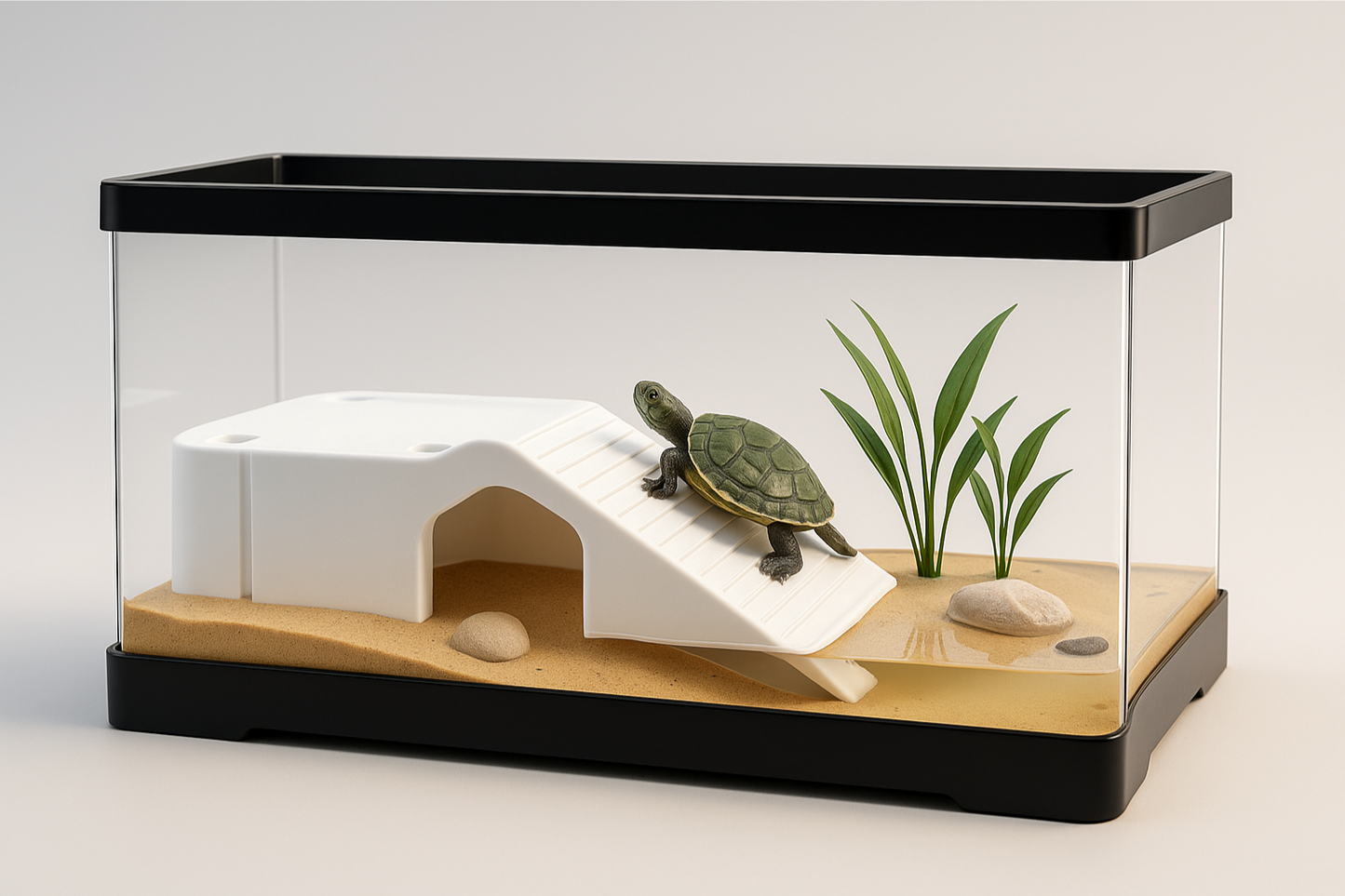 Terrarium Acrylique Tortue – Avec Rampe et Drainage Intégré 