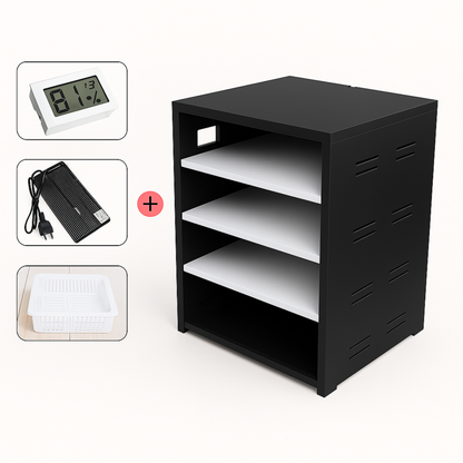 Terrarium Vertical à 4 Tiroirs avec Chauffage et Hygromètre 