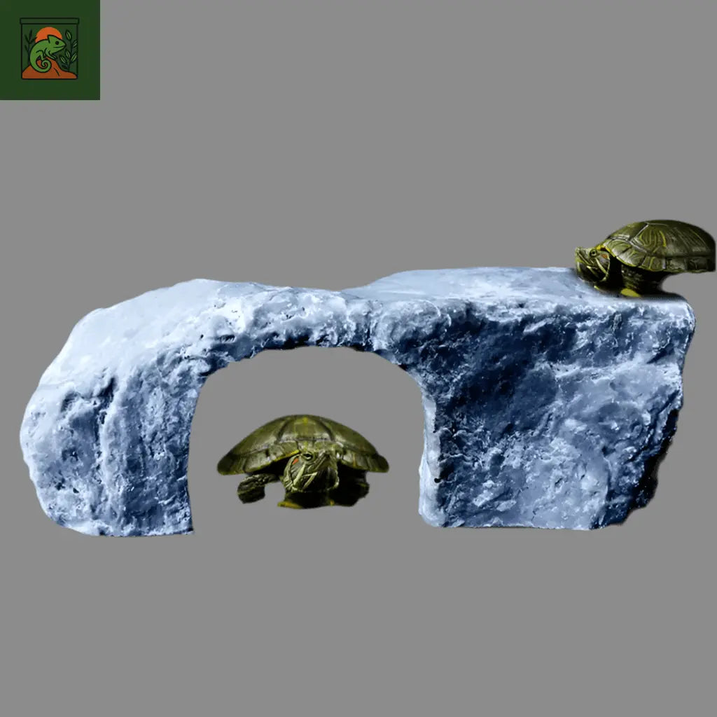 Accessoire Terrarium Reptile en Résine – Grotte avec Rampe et Plateforme - LeTerrarium