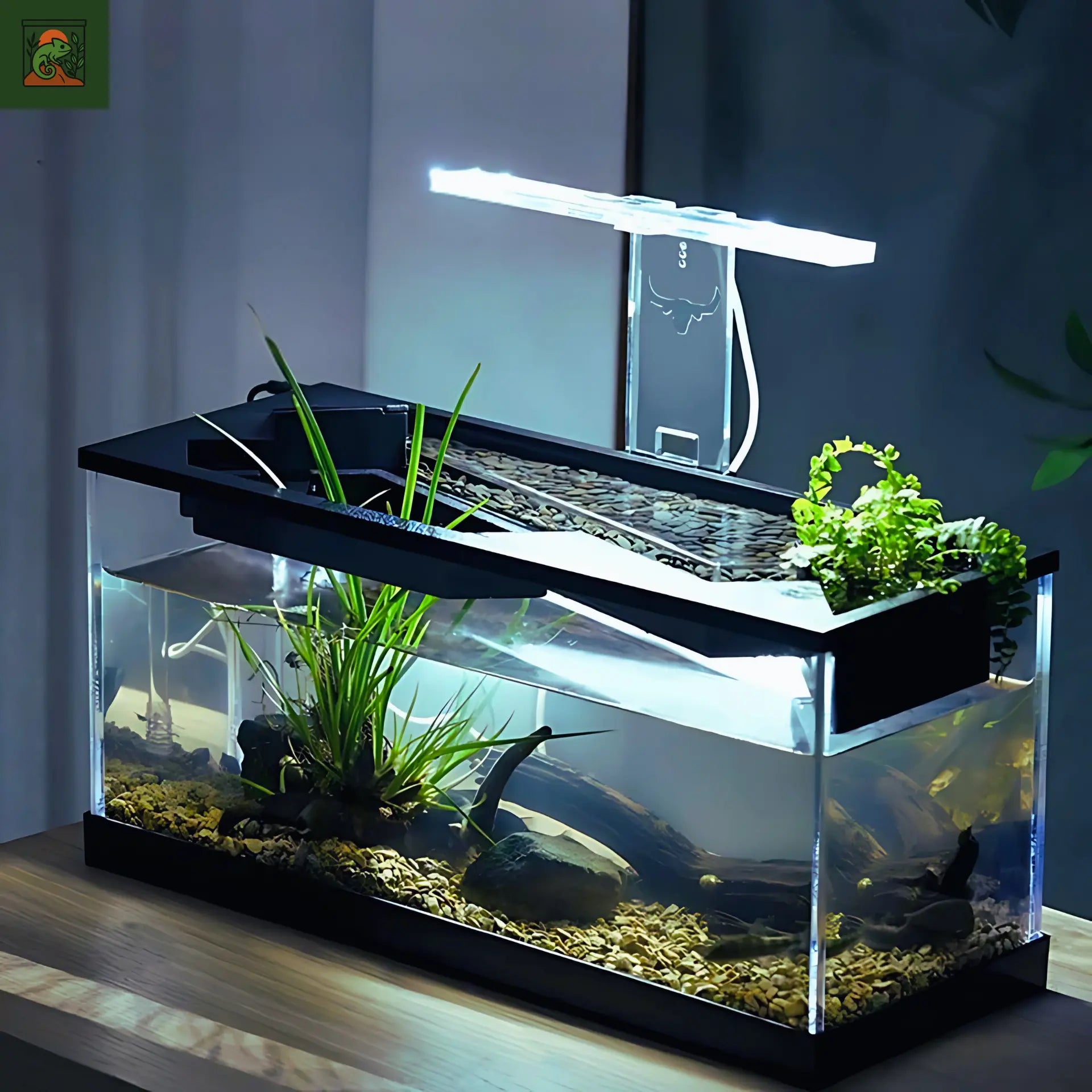 Aquaterrarium en acrylique moderne –Terrarium aquatique Kit tout-en-un 