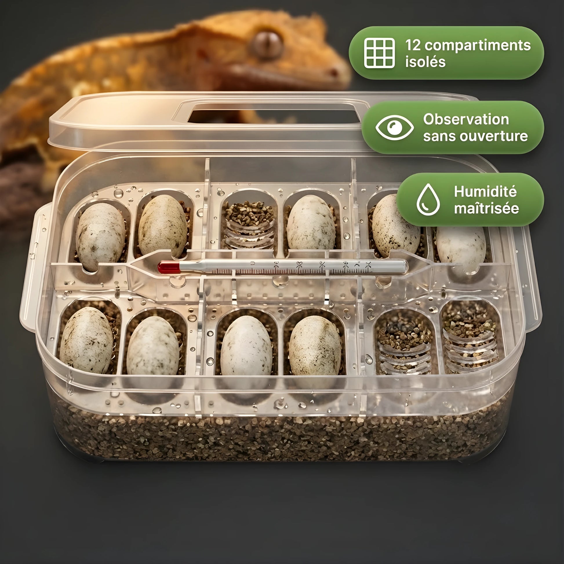Boîte d’Incubation Terrarium à 12 Grilles 