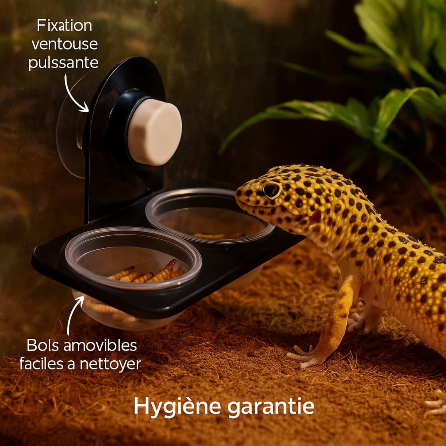 Bol d’Alimentation Terrarium – Simple ou Double avec Ventouse 