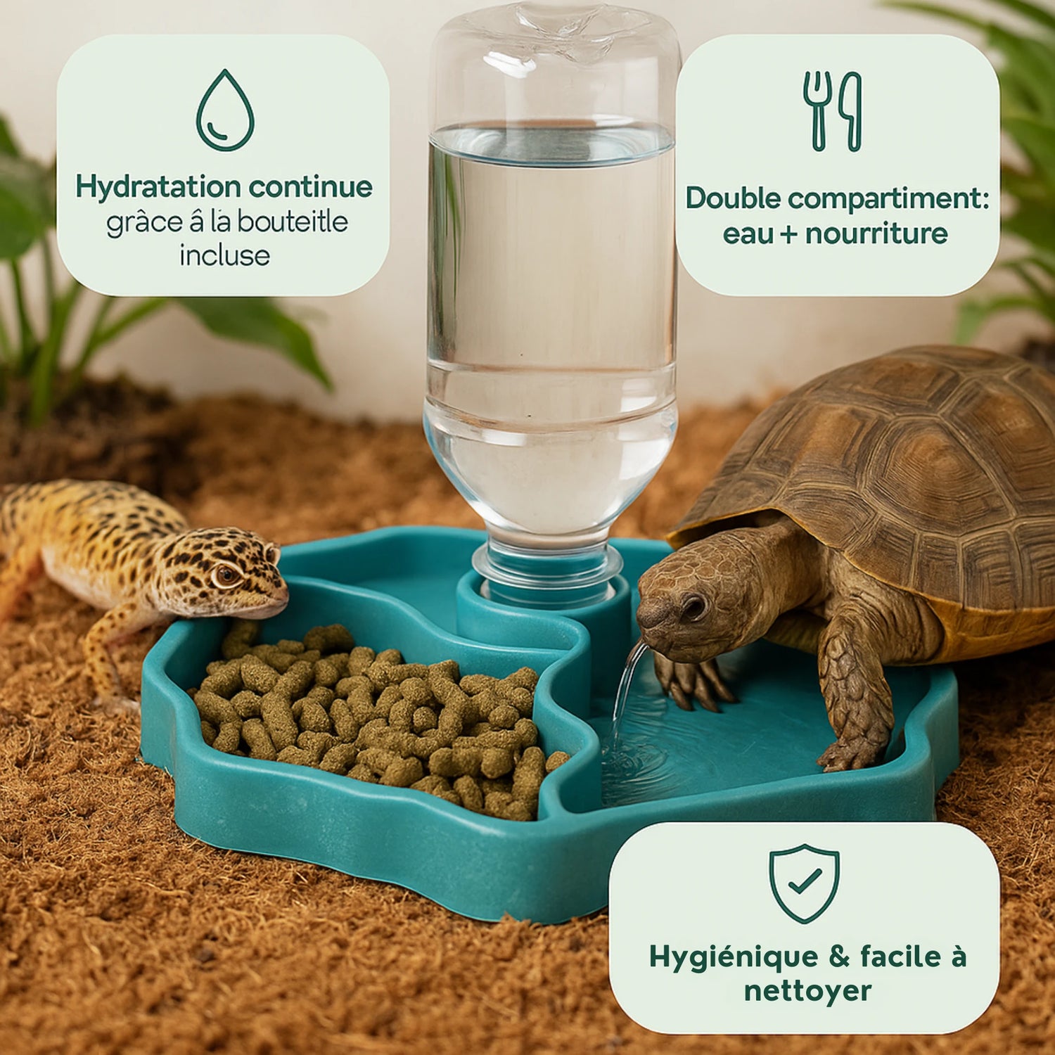 Bol d’Alimentation pour Reptiles et Amphibiens – Fontaine Moderne 