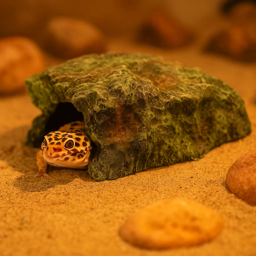 Cachette Terrarium pour Reptiles & Tortues – Résine Naturelle Haute Qualité 