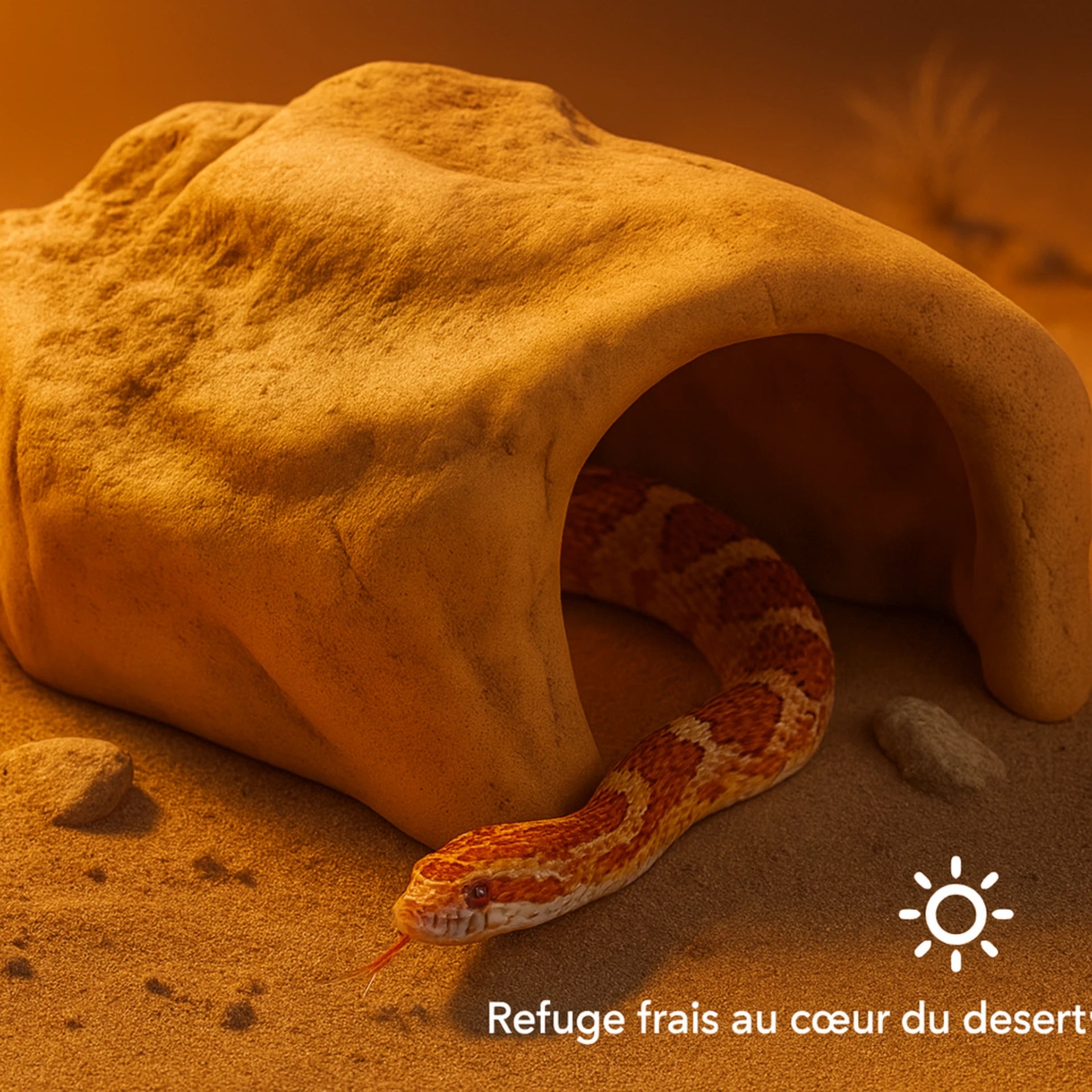 Cachette Terrarium pour Reptiles & Tortues – Résine Naturelle Haute Qualité 