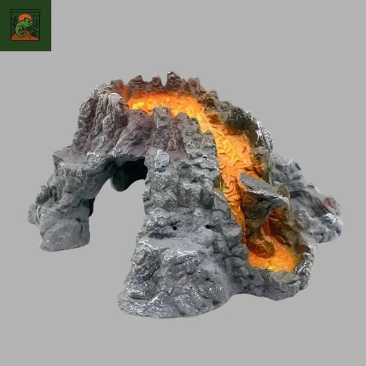 Cachette Volcanique en Résine pour Terrarium – Abri Décoratif pour Reptiles (18 cm) - LeTerrarium
