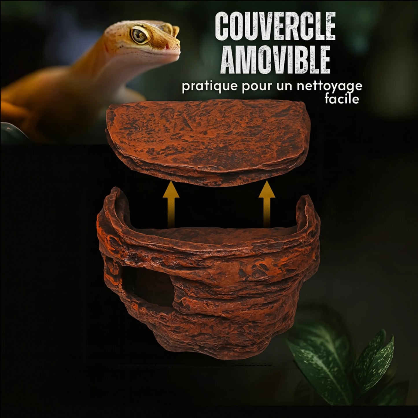 Cachette en Roche pour Terrarium – Abri Suspendu 
