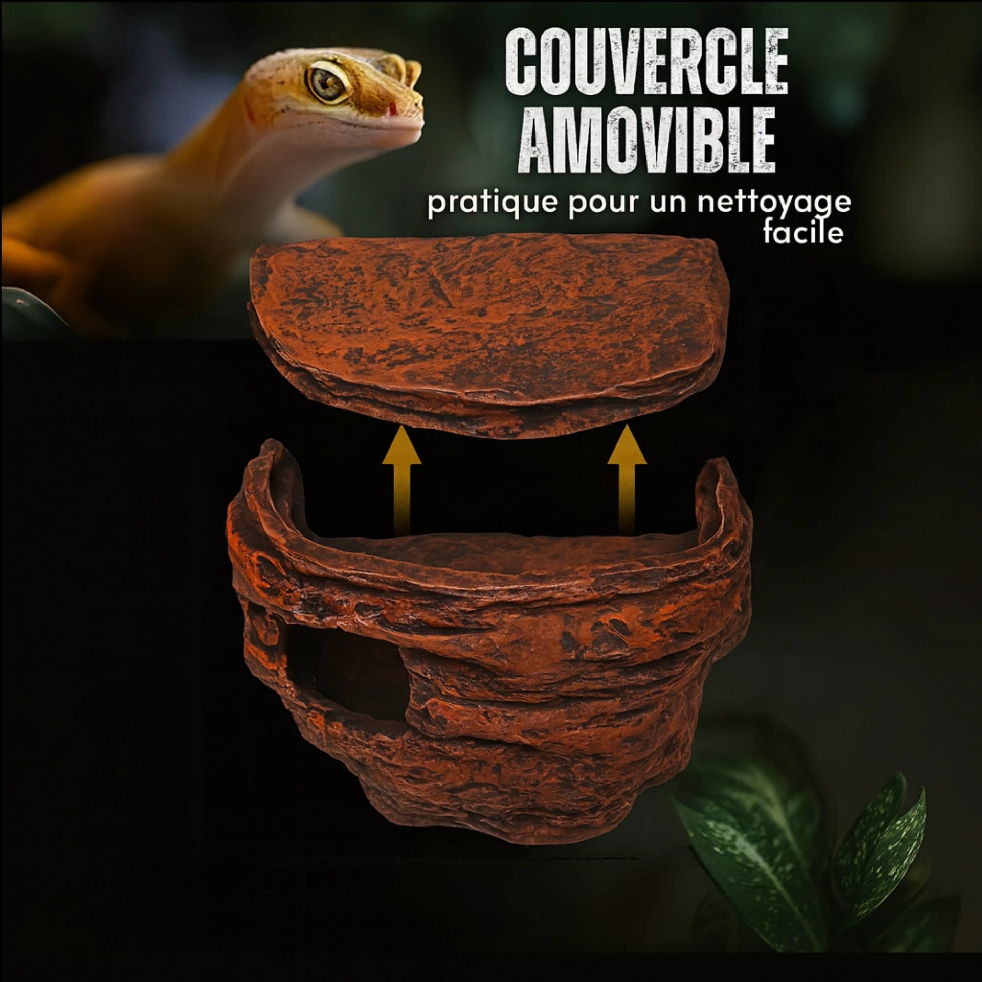 Cachette en Roche pour Terrarium – Abri Suspendu 