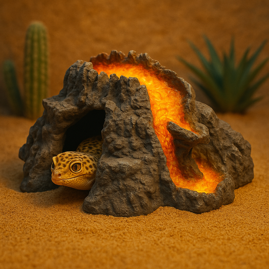 Cachette Volcanique en Résine pour Terrarium – Abri pour Reptiles 