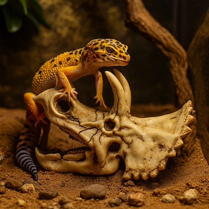 Crâne de Dinosaure en Résine pour Terrarium – Déco Fossile 