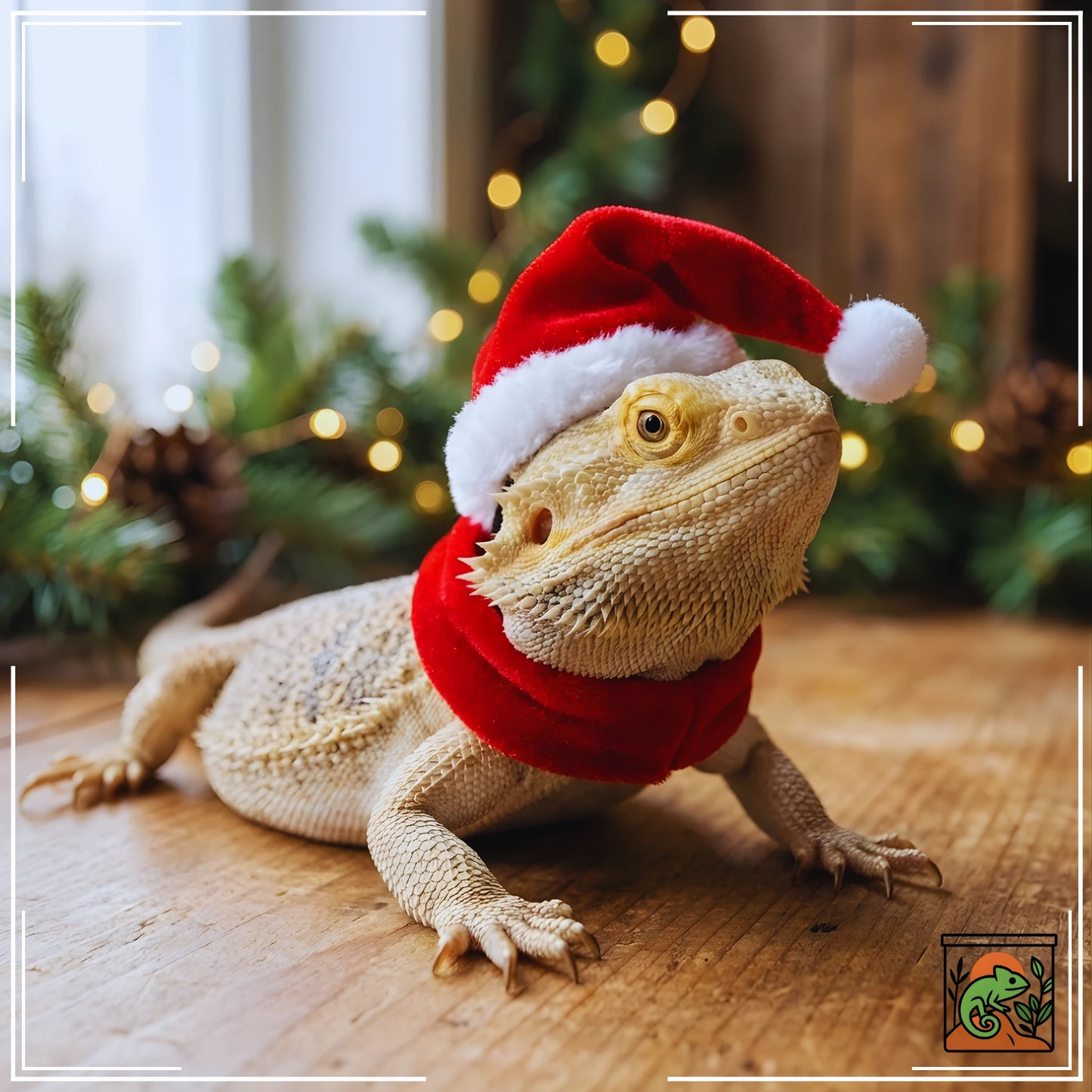 Ensemble chapeau et écharpe de Noël pour reptiles 