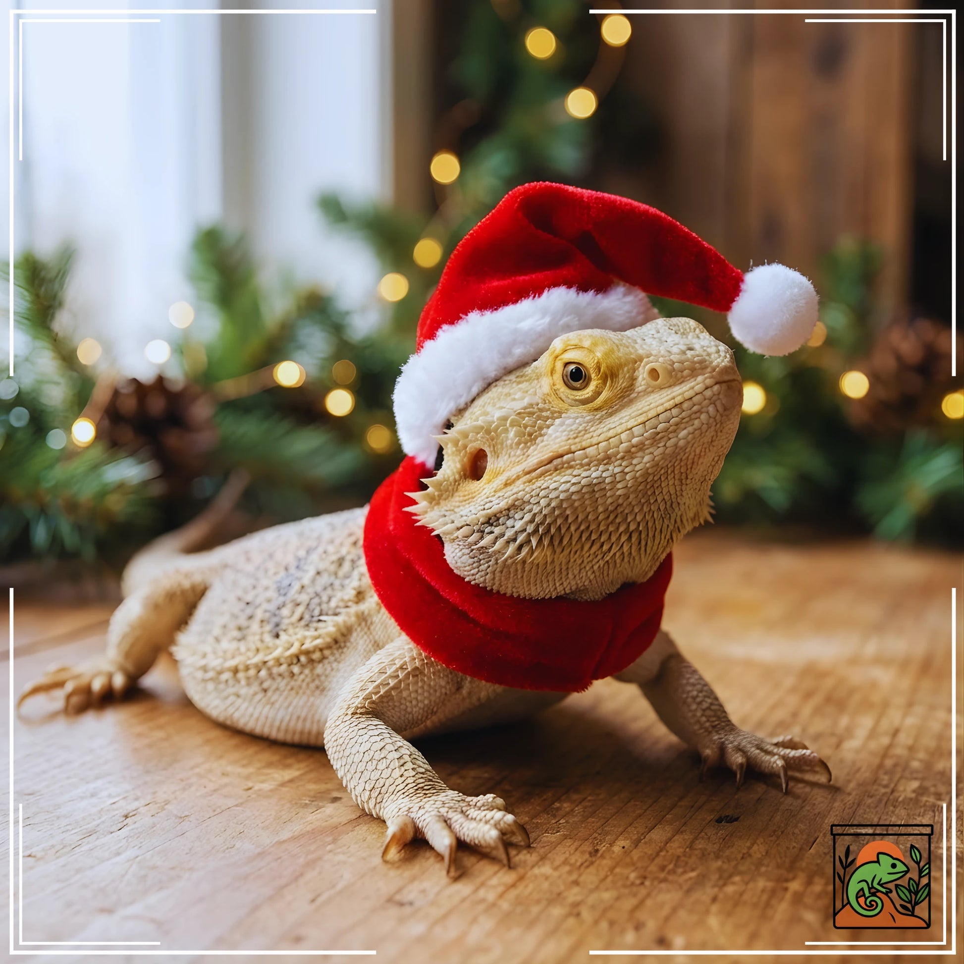 Ensemble chapeau et écharpe de Noël pour reptiles 