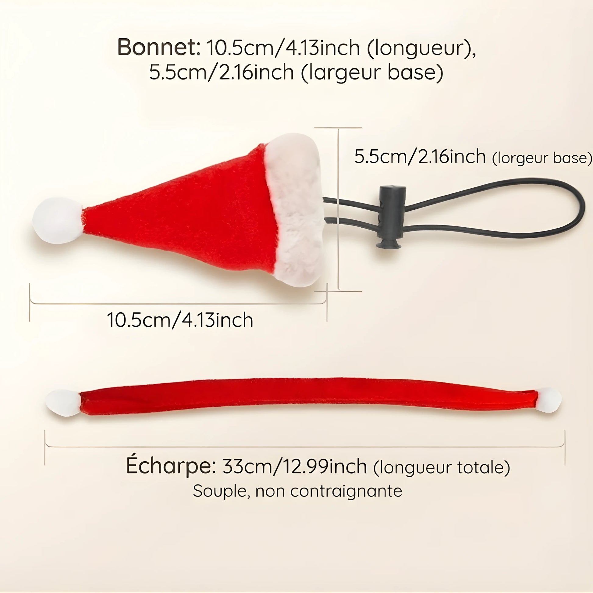 Ensemble chapeau et écharpe de Noël pour reptiles 