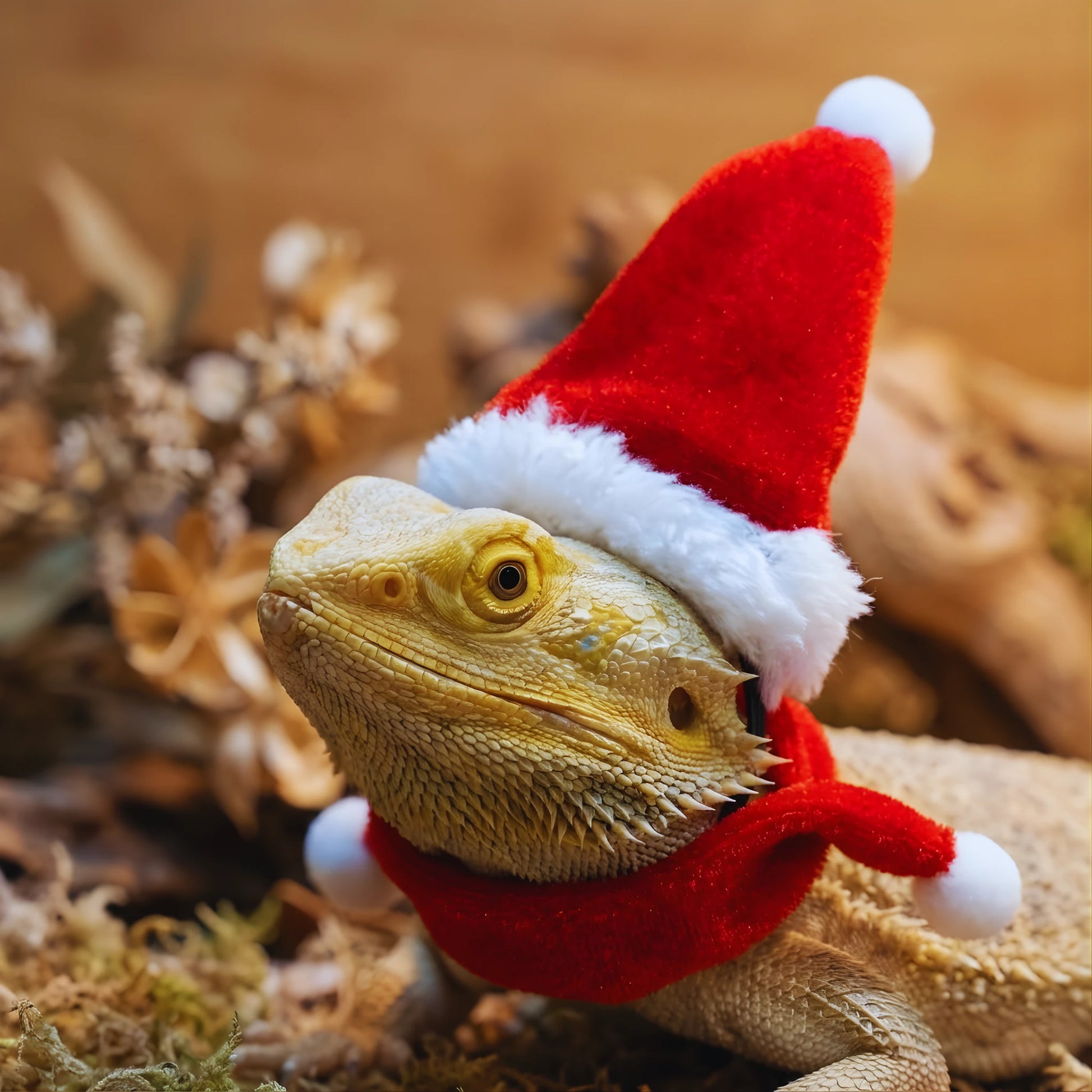 Ensemble chapeau et écharpe de Noël pour reptiles 