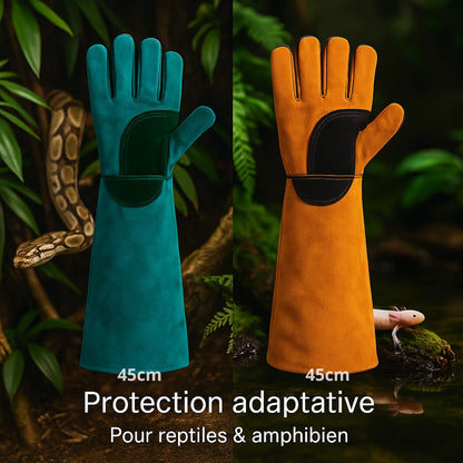 Gants Anti-Morsure en Cuir Véritable pour Terrarium 