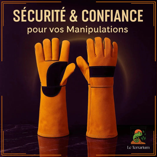 Gants Anti-Morsure en Cuir Véritable pour Terrarium 