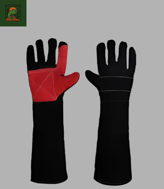 Gants de Protection Anti-Morsure Longs en Cuir Véritable 