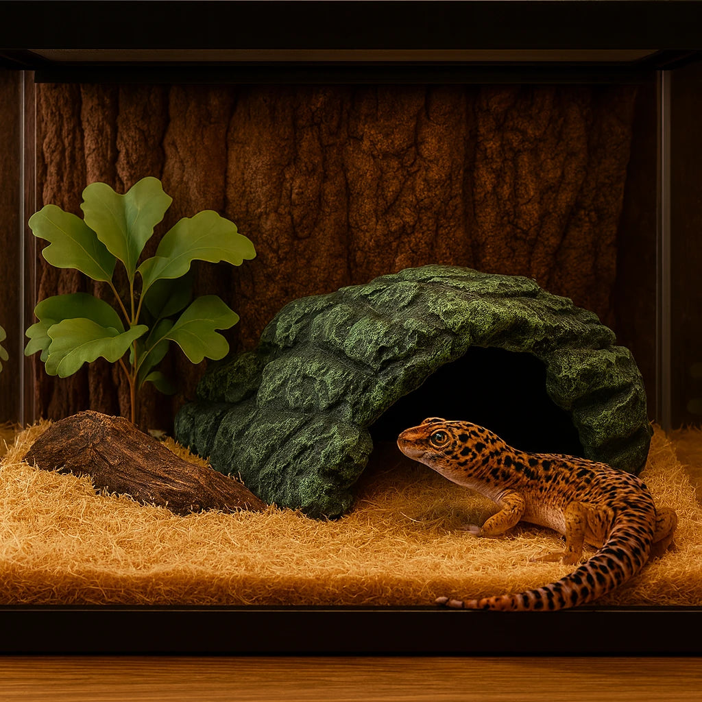 Grotte en Résine pour Terrarium – Cachette Imitation Roche Naturelle 