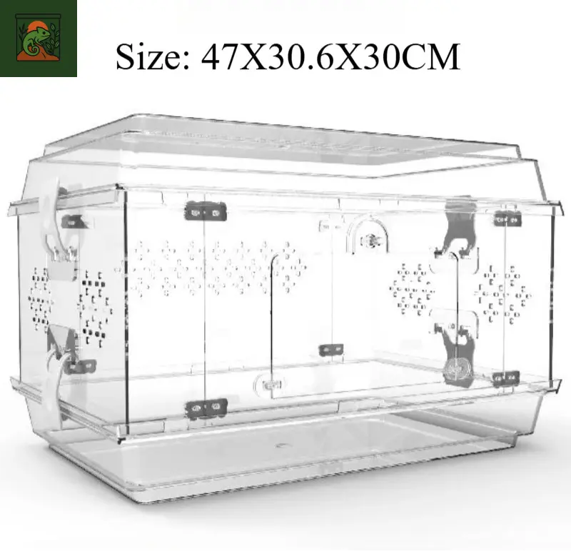 Habitat Cristal – Enclos Transparent Sécurisé pour Reptiles et Invertébrés 