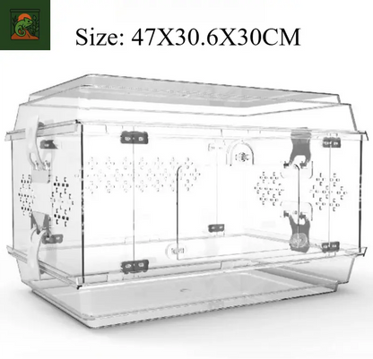 Habitat Cristal – Enclos Transparent Sécurisé pour Reptiles et Invertébrés 