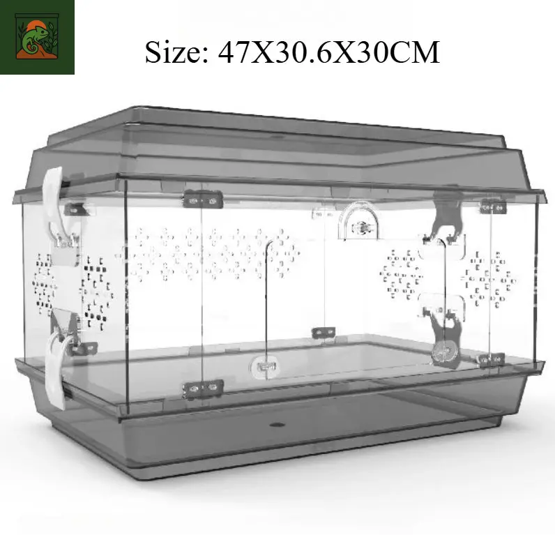 Habitat Cristal – Enclos Transparent Sécurisé pour Reptiles et Invertébrés 