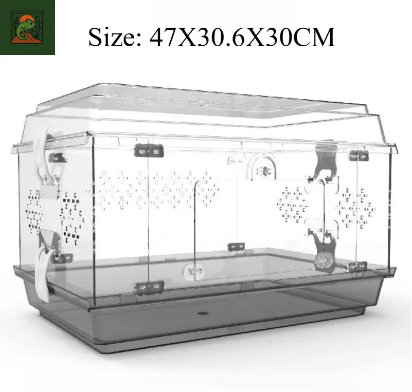 Habitat Cristal – Enclos Transparent Sécurisé pour Reptiles et Invertébrés 
