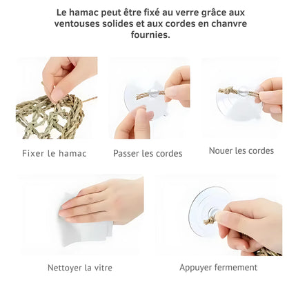 Hamac pour Reptile Ultra-Confort – Fibres Naturelles & Ventouses 