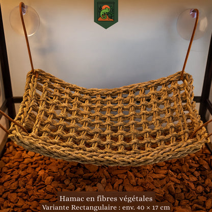 Hamac pour Reptile Ultra-Confort – Fibres Naturelles & Ventouses 