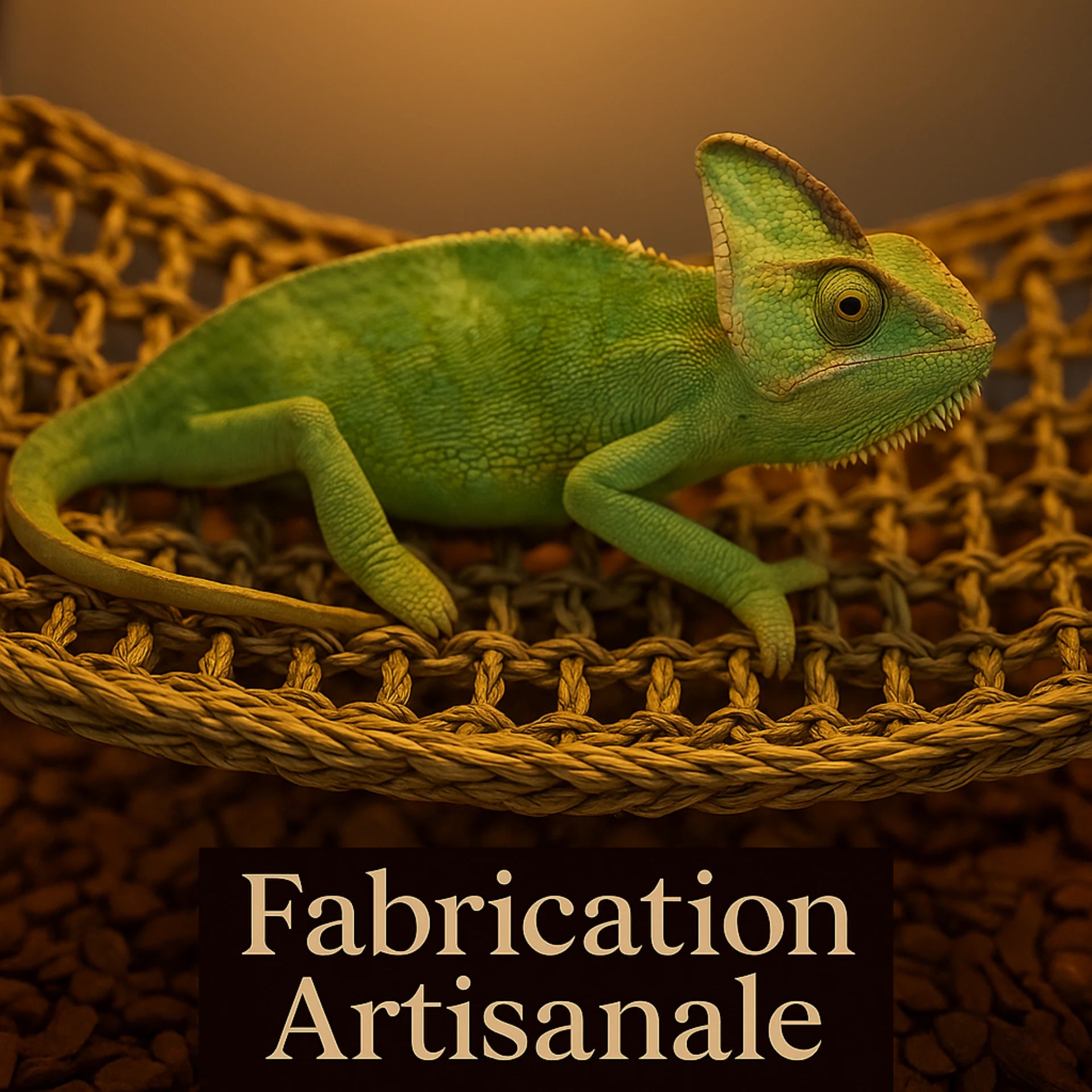 Hamac pour Reptile Ultra-Confort – Fibres Naturelles & Ventouses 