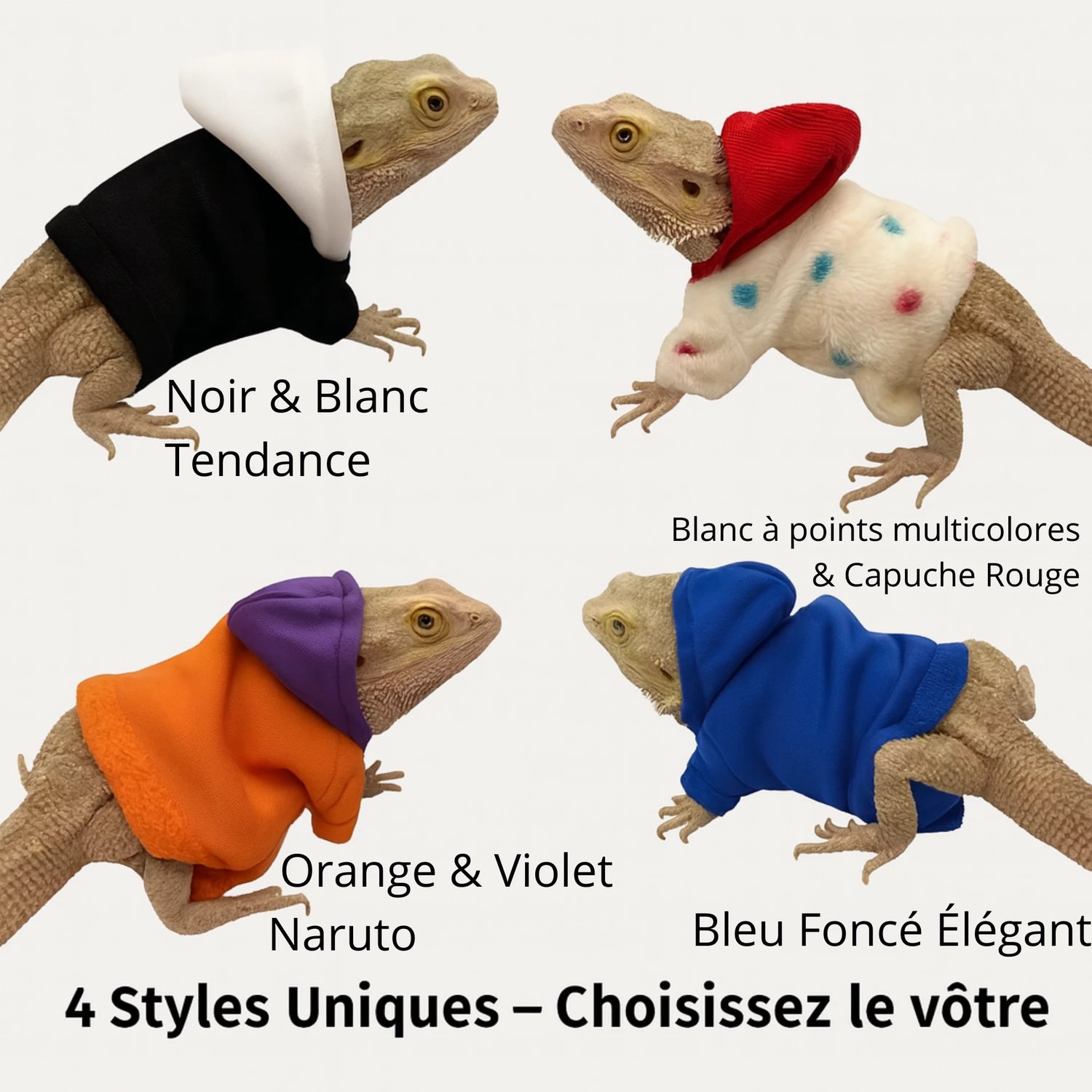 Hoodie pour Lézard Terrarium en Flanelle 