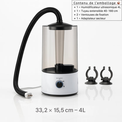 Humidificateur Ultrasonique pour Terrarium – 4L Silencieux & Réglable 