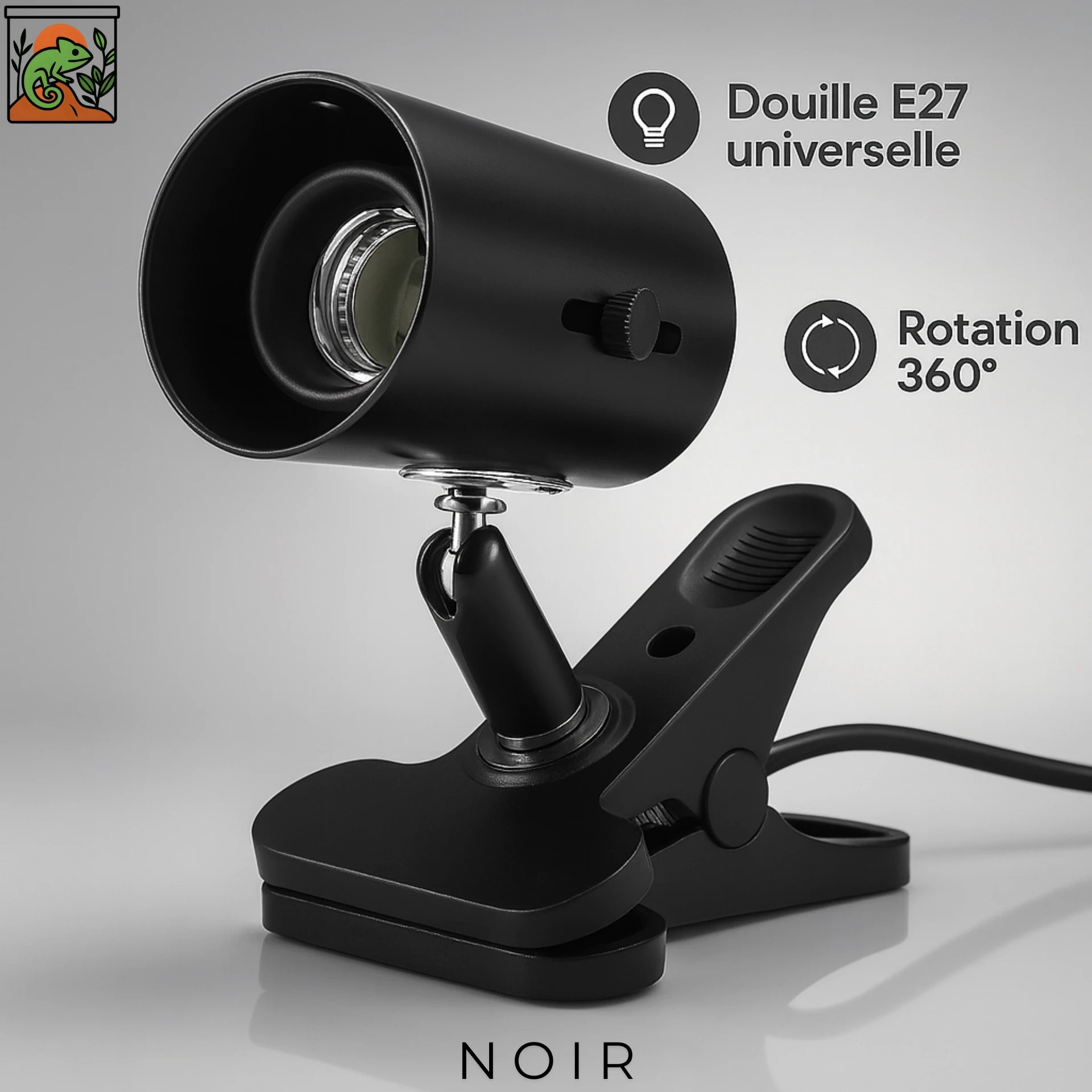 Lampe Chauffante 360° pour Terrarium – Avec Support 