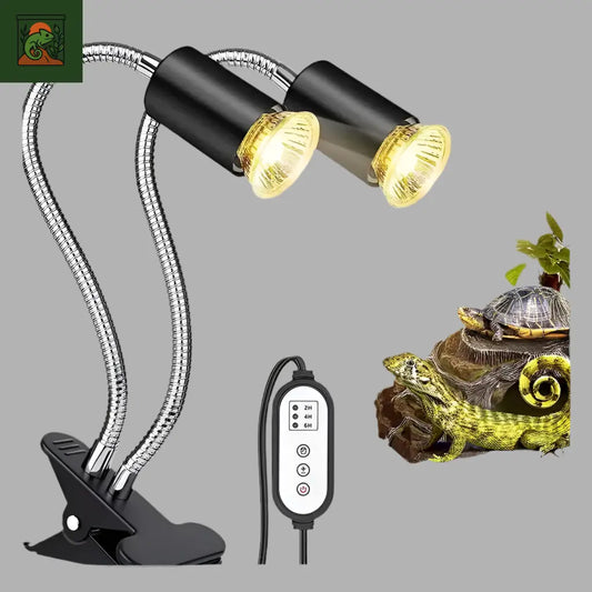 Lampe Chauffante Double Tête pour Terrarium 