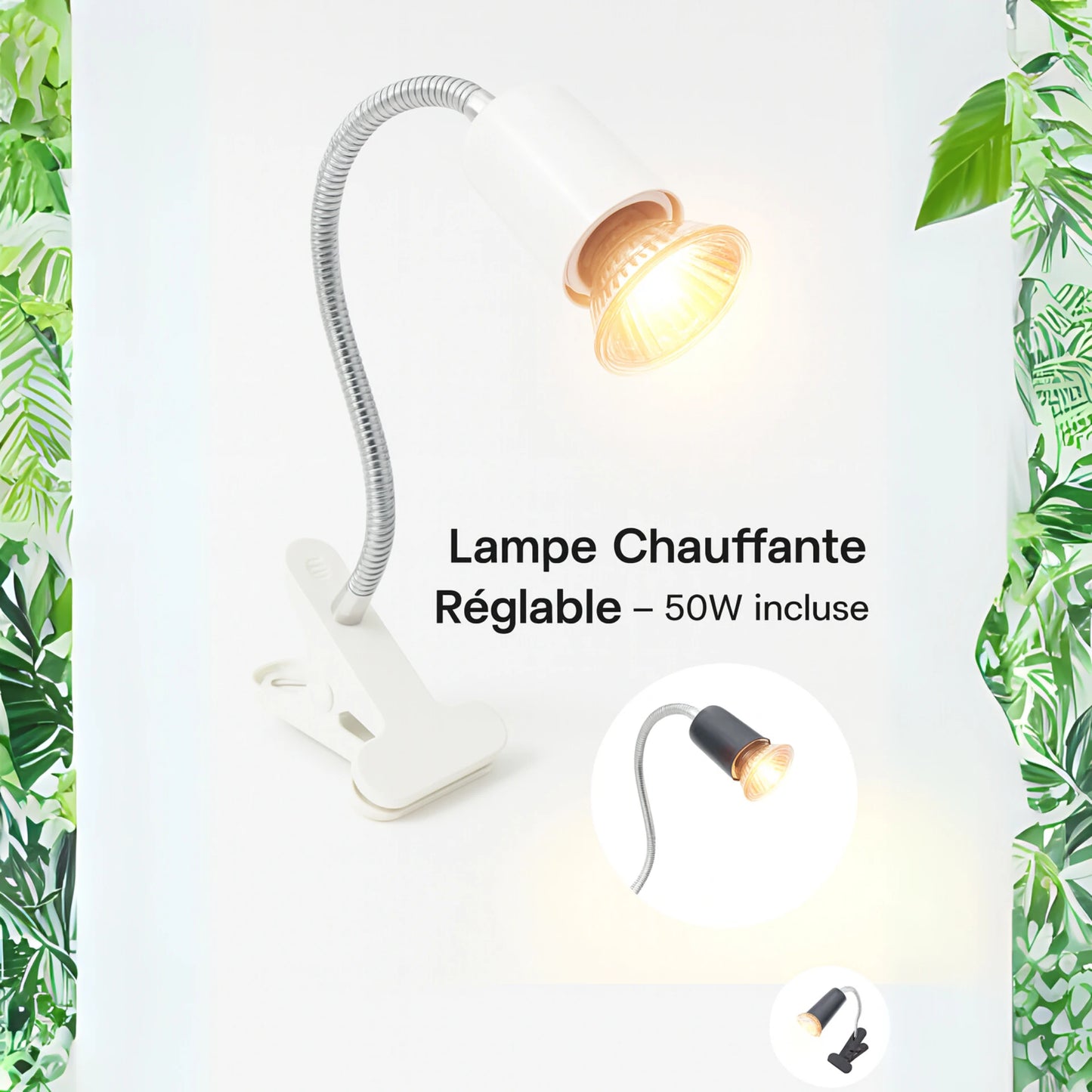 Lampe Chauffante Réglable pour Terrarium 