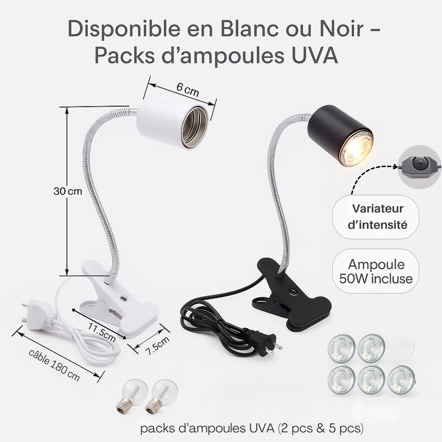 Lampe Chauffante Réglable pour Terrarium 
