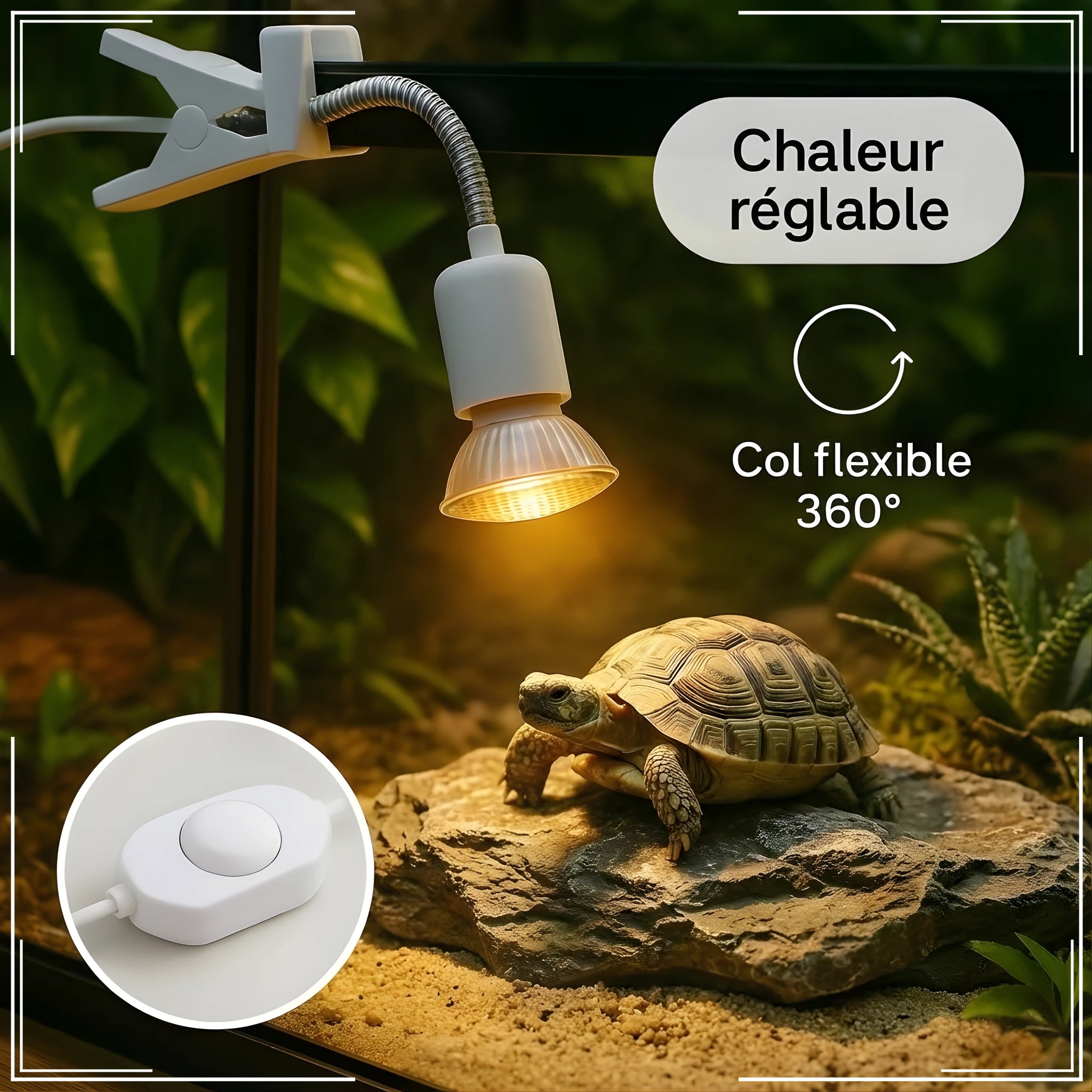 DoRight Lampe Chauffante Tortue, Terrarium Tortue Terrestre Lampe